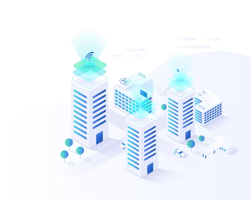 smart city architecture Building vector illustration