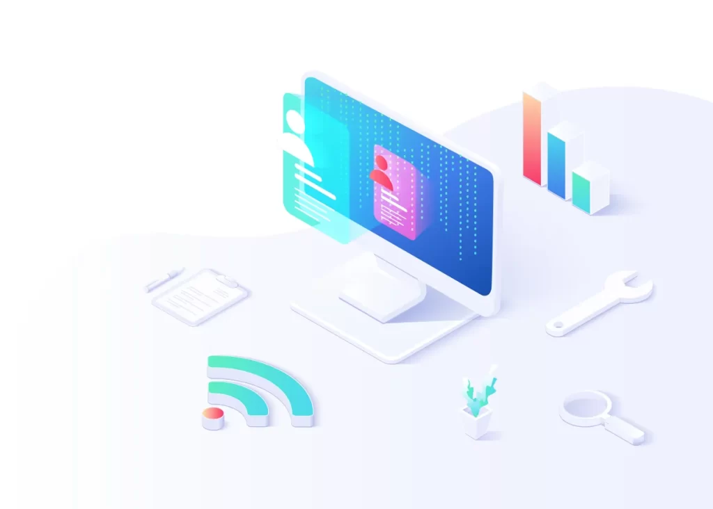 wrench RSS analytics record user vector illustration