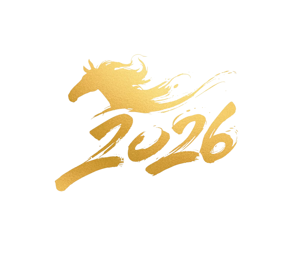 2026 Chinese horse year gold Chinese Calligraphy
