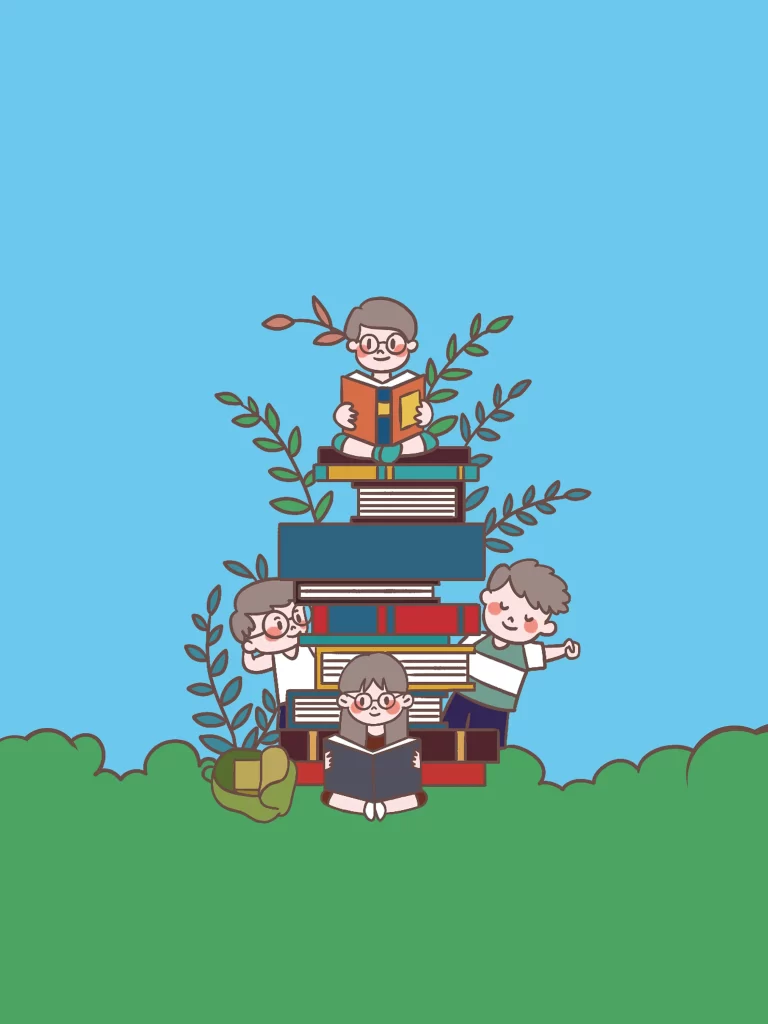 cartoon book student illustration read