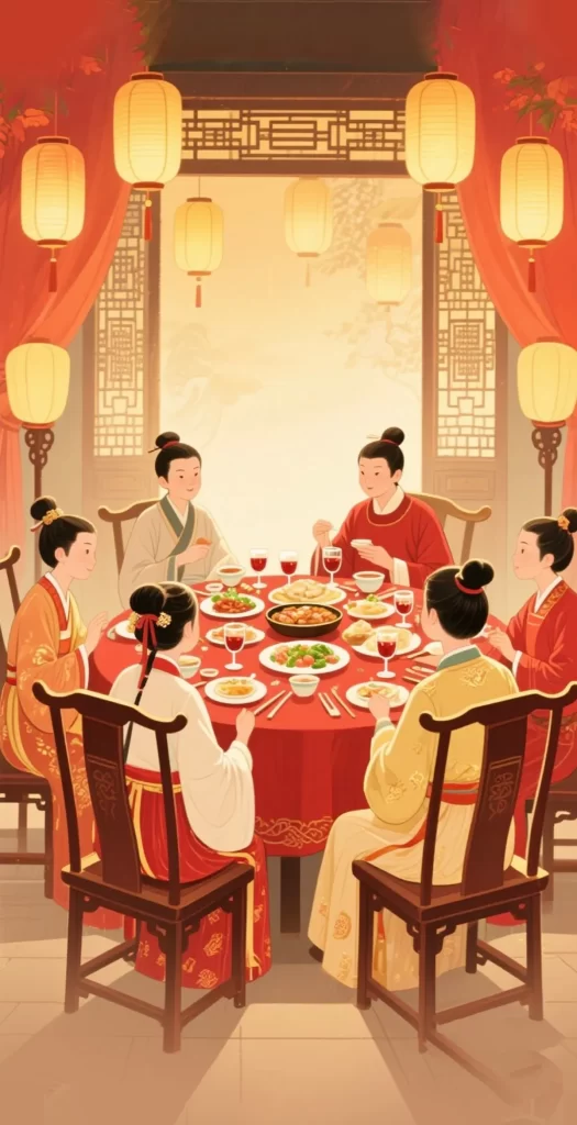 dining banquet table Chinese cuisine restaurant ancient