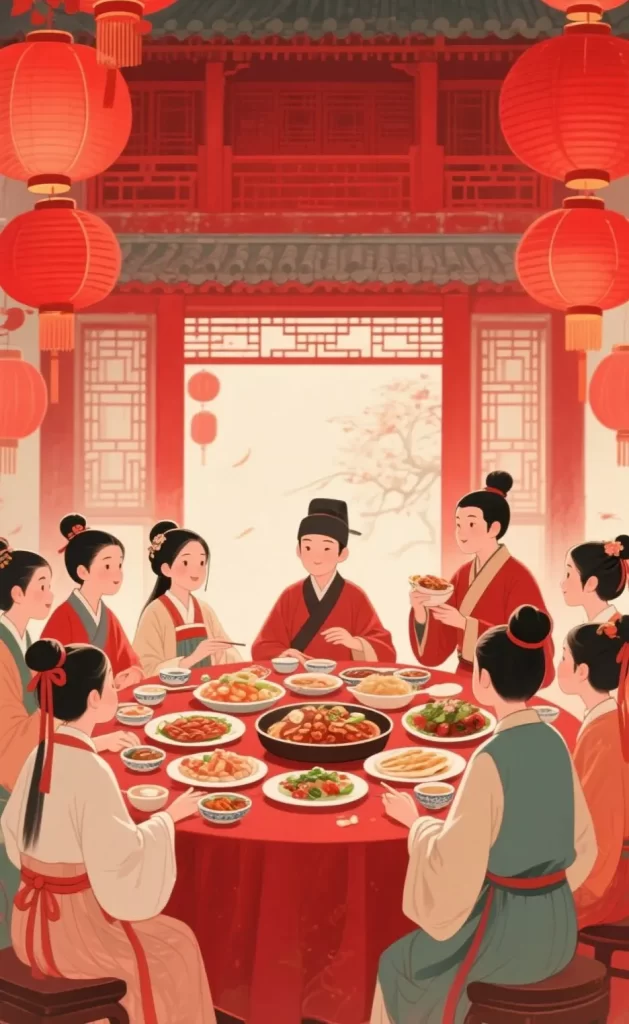 dining table banquet Chinese cuisine restaurant ancient