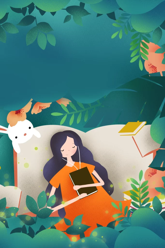 girl book sleeping sleep PSD