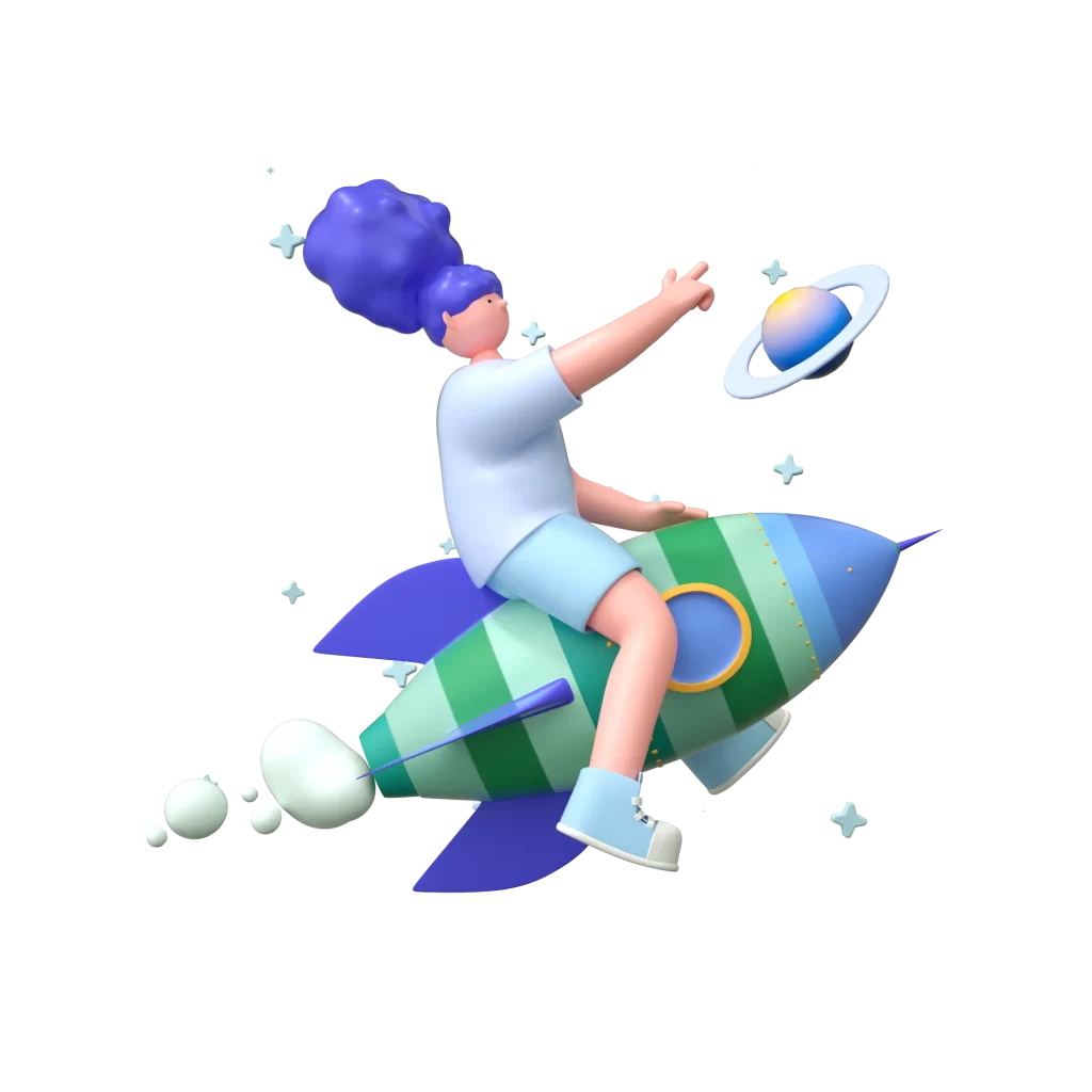 girl rocket 3D
