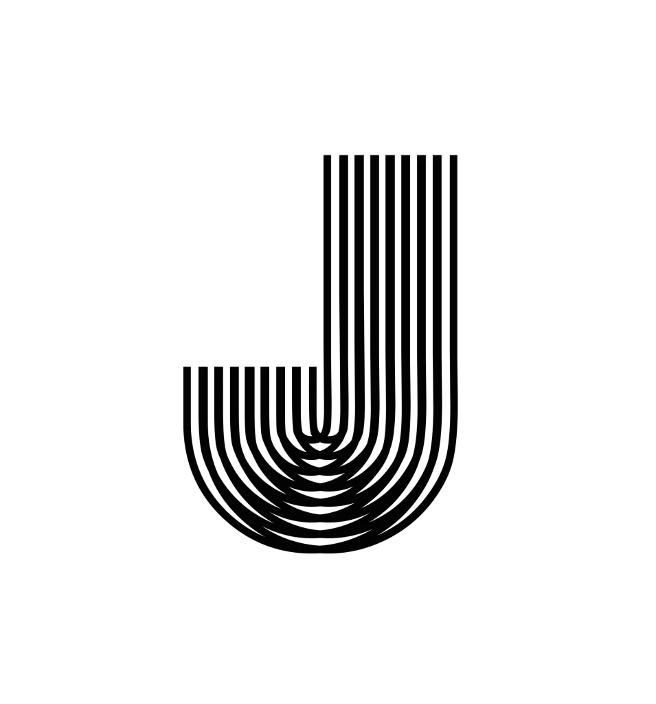 letter J lines vector