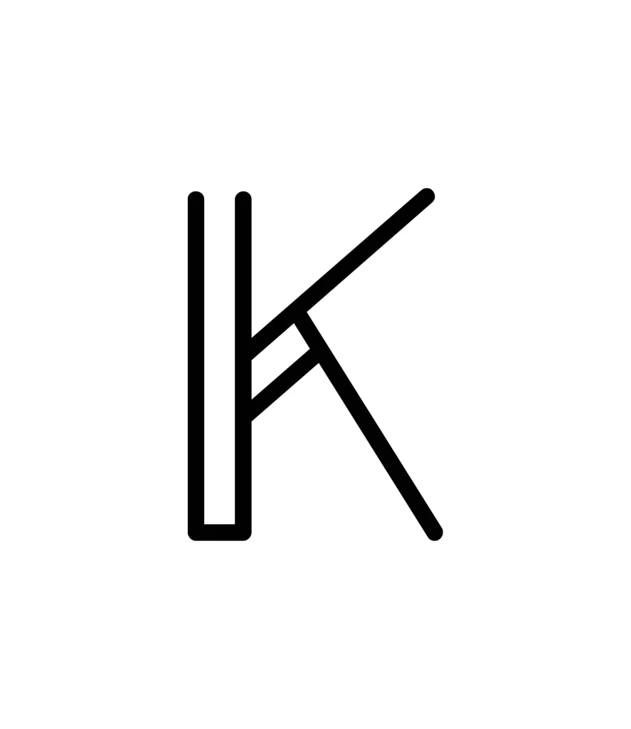 letter K vector logo line