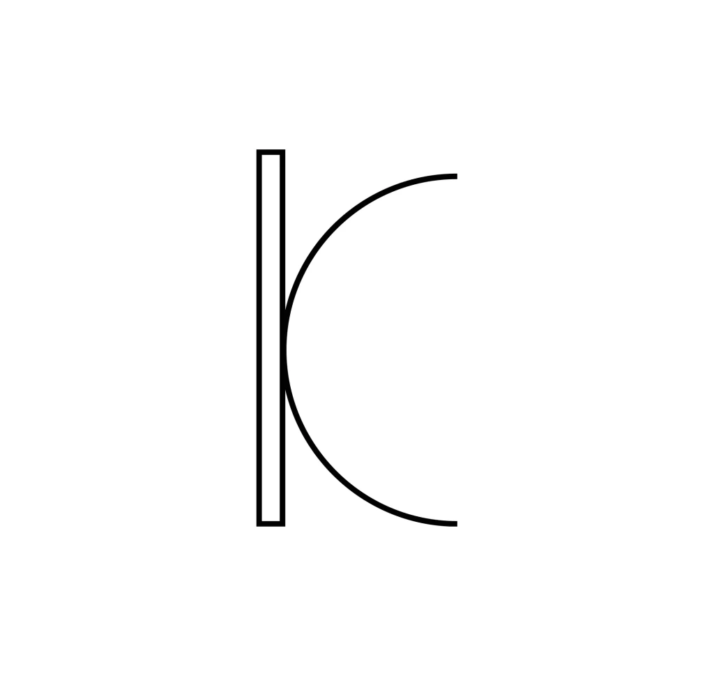 letter K vector logo line