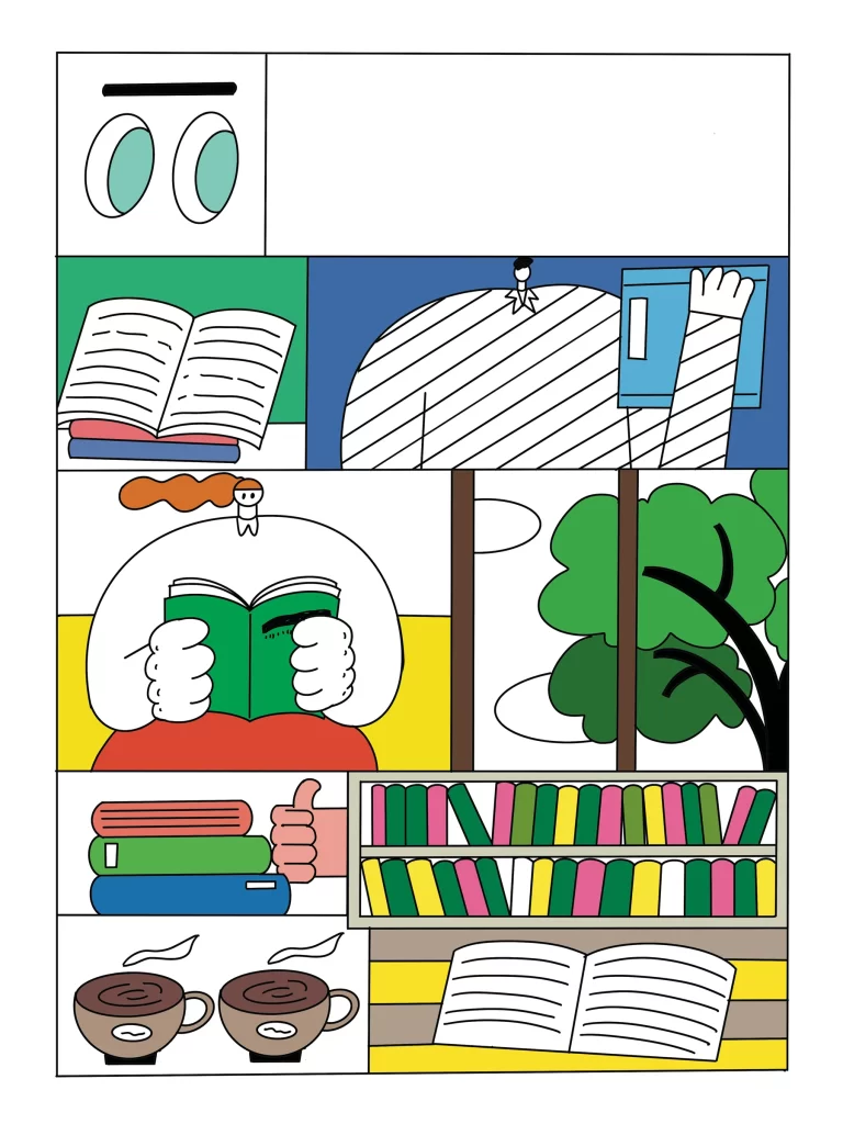 read reading book lines tree cartoon illustration
