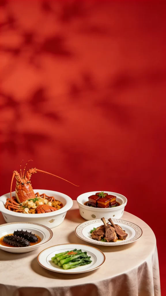 red Banquet table restaurant