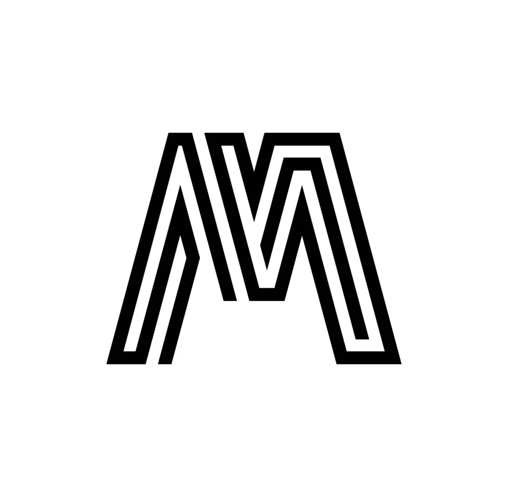 letter M vector logo lines