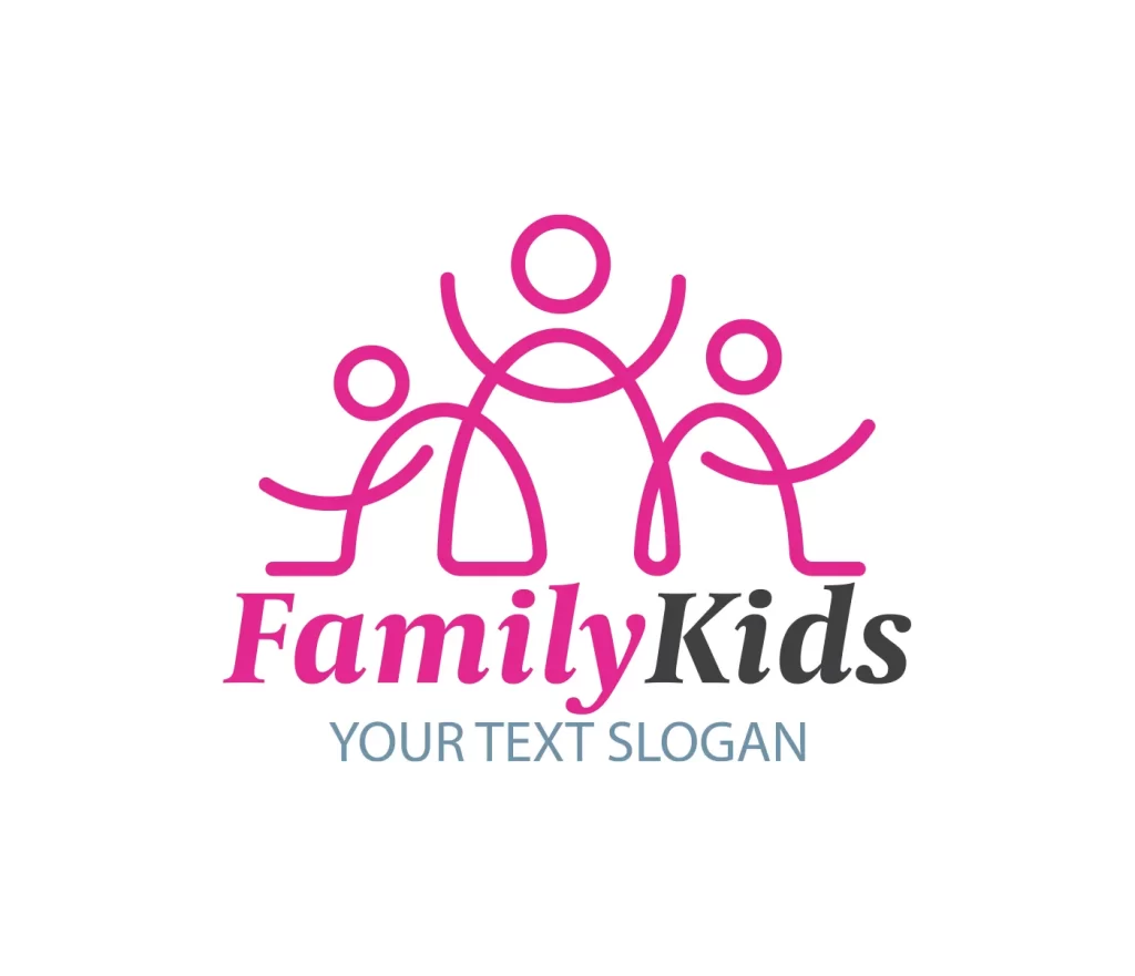 lines kids happy vector logo