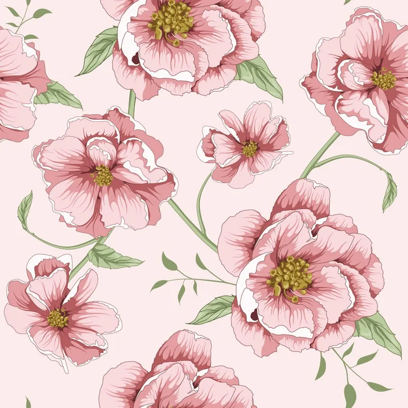 peony flower vector background pattern