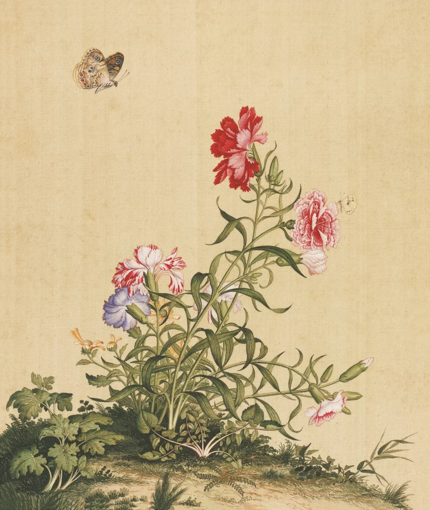 Giuseppe Castiglione Chinese Ink Painting flower butterfly