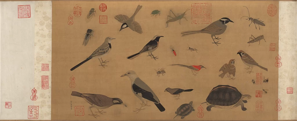 Yu Feian bird turtle Chinese Ink Painting cicada
