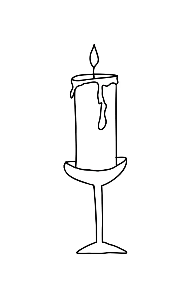 candle vector illustration lines