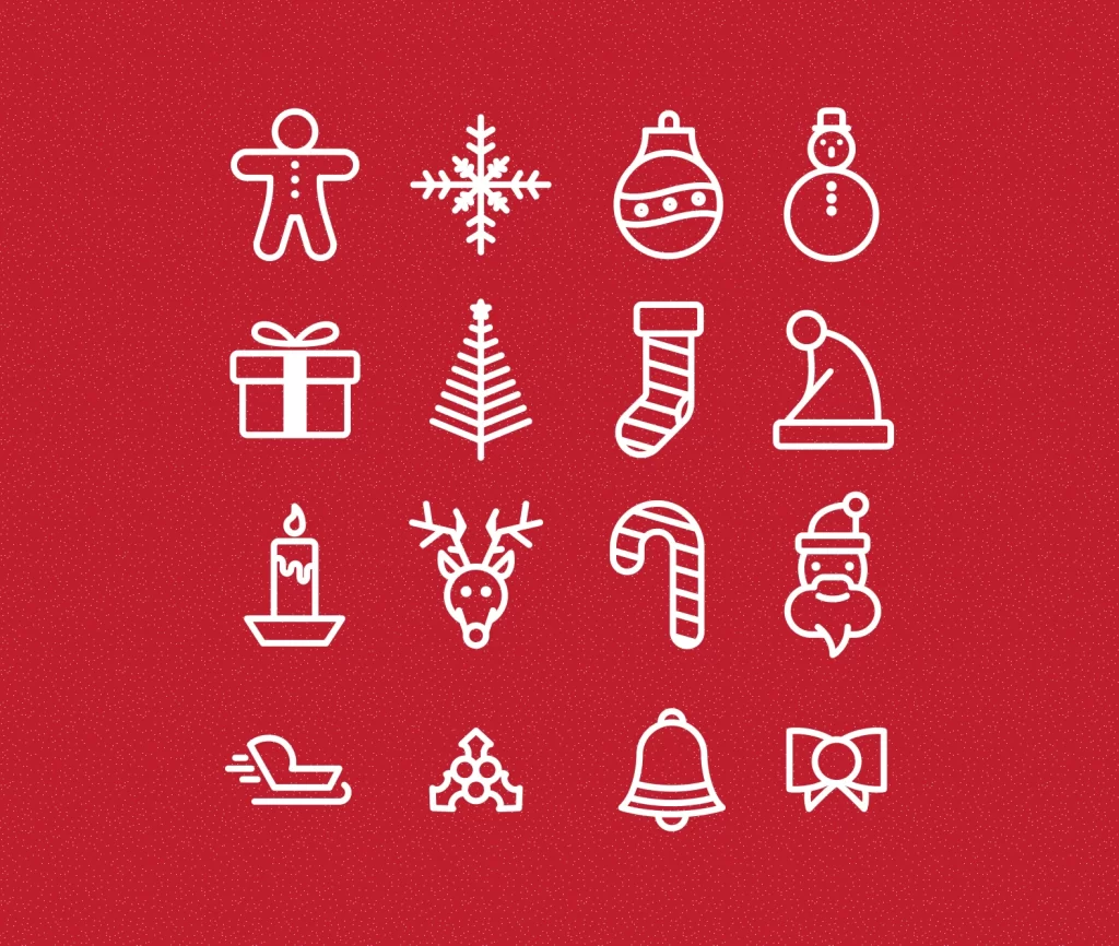 christmas icons vector
