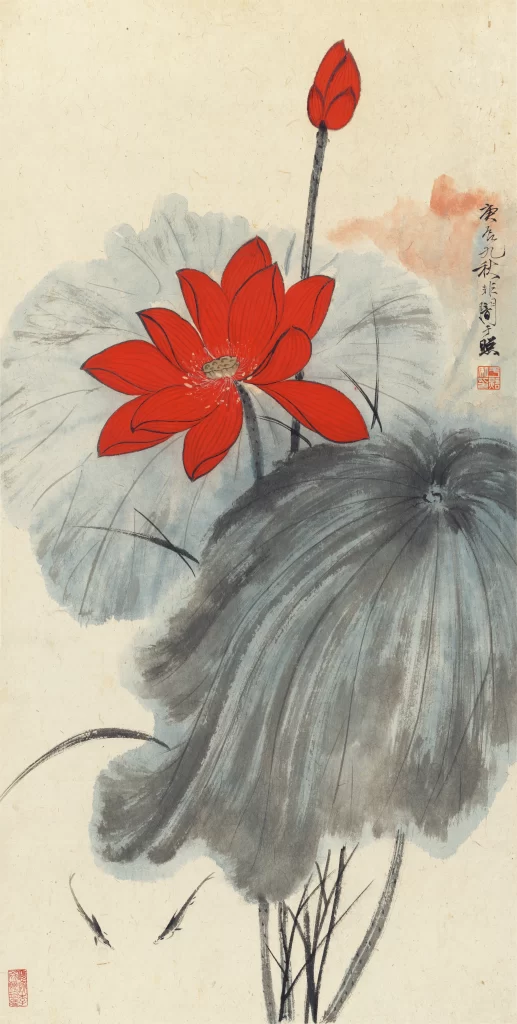 flower Chinese Ink Painting Yu Feian lotus