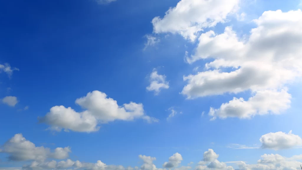 Blue Sky White Clouds Bright Sunny Day