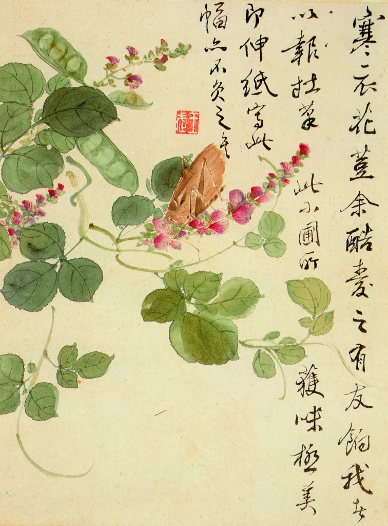 Botanical Insect Calligraphy Traditional Nature Ink Wash Wan