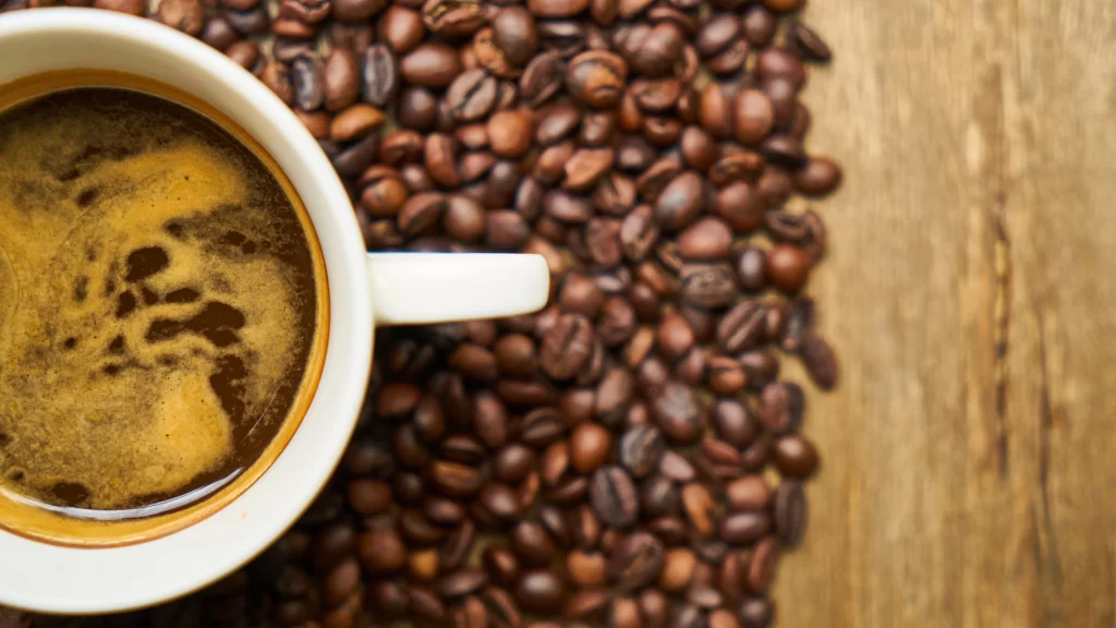 Coffee Beans Cup Foam Aroma Rich