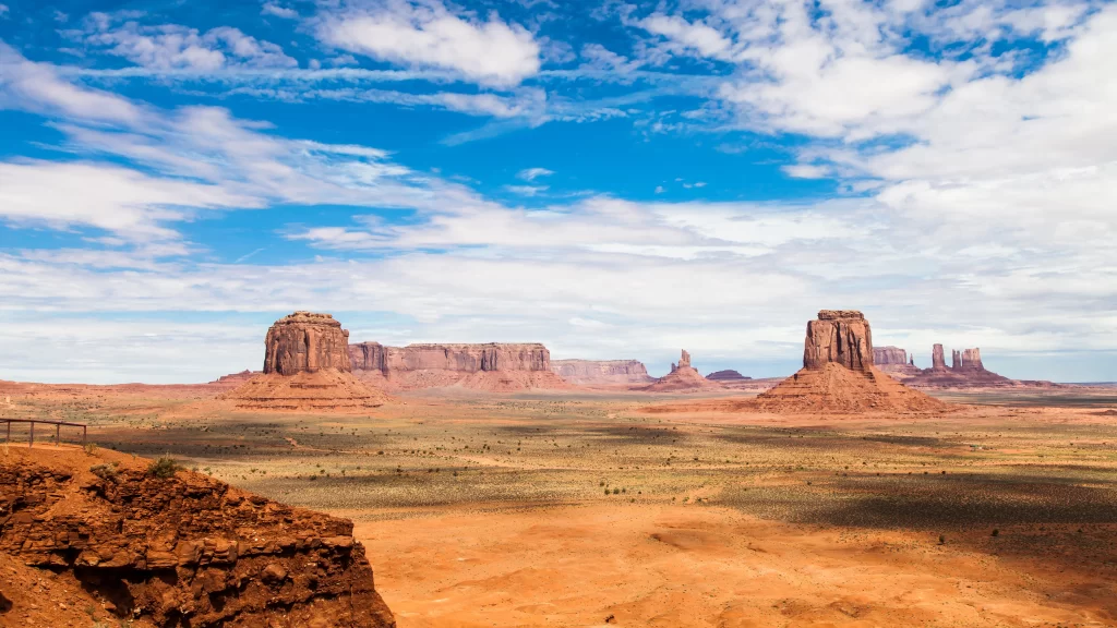Desert Sky Clouds Rock Formations Landscape