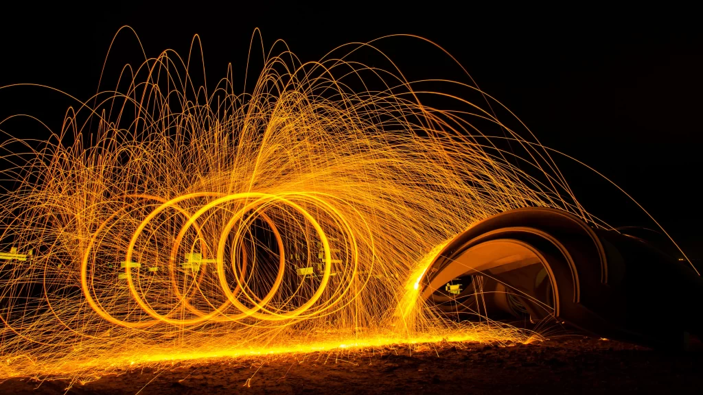 Fire Sparks Light Trails Night Photography Artistic
