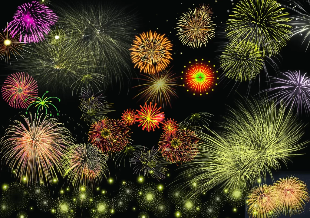 Fireworks Celebration Colorful Night Sky Sparkles