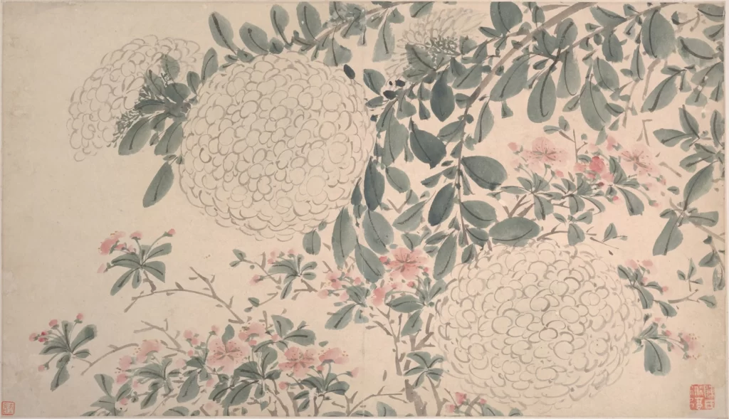 Flowers Leaves Branches Brushwork Ink Color Chen Chun