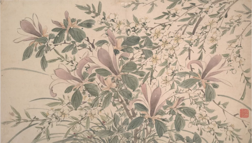 Flowers Leaves Branches Traditional Ink Brushwork Chen Chun
