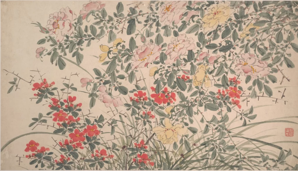 Flowers Leaves Brushwork Traditional Nature Harmony Chen Chu