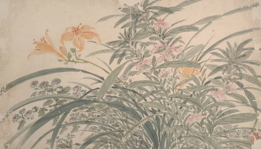 Flowers Plants Traditional Ink Brush Nature Chen Chun