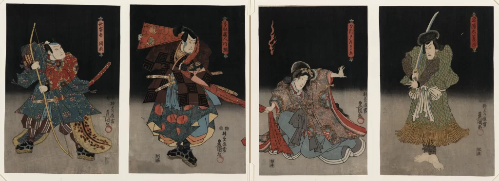 Traditional Japanese Art Ukiyo-e Samurai Kabuki Cultural Heritage Historical Figures