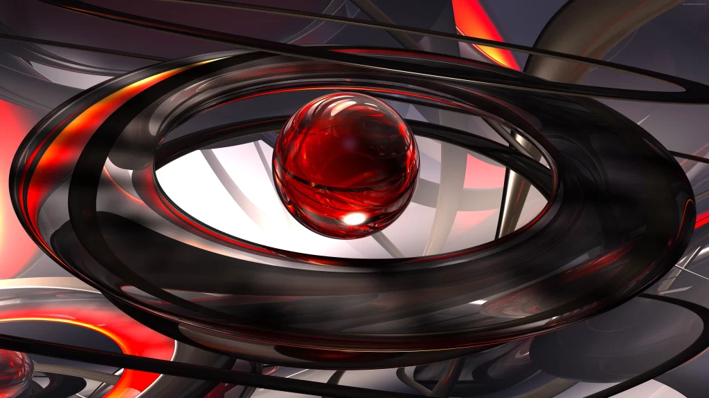 Abstract red sphere dynamic futuristic design