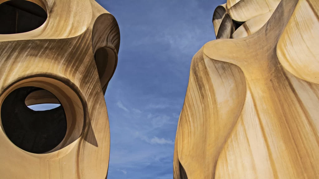 Architecture Abstract Curves Stone Sky Modern