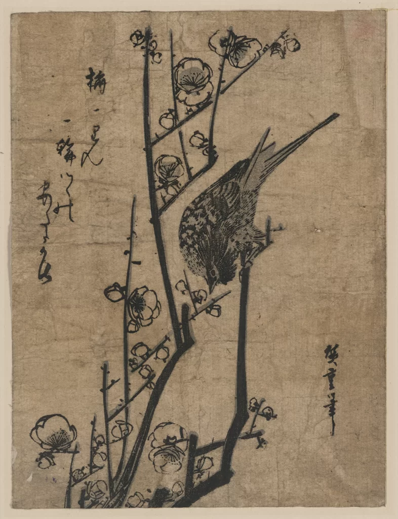 Bird Plum Blossoms Ink Painting Traditional Branch