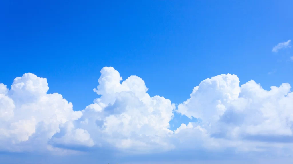 Blue Sky White Clouds Clear Serene Daytime Peaceful