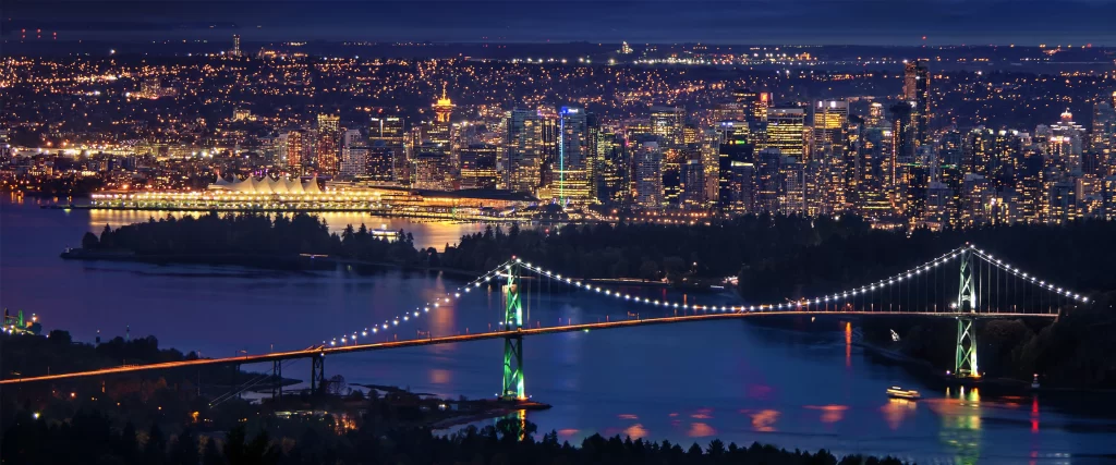 Cityscape Night Bridge Lights Water Skyline