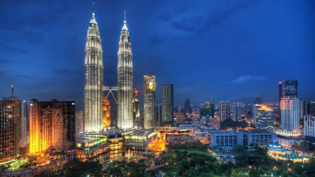 Cityscape Skyscrapers Night Lights Architecture Urban