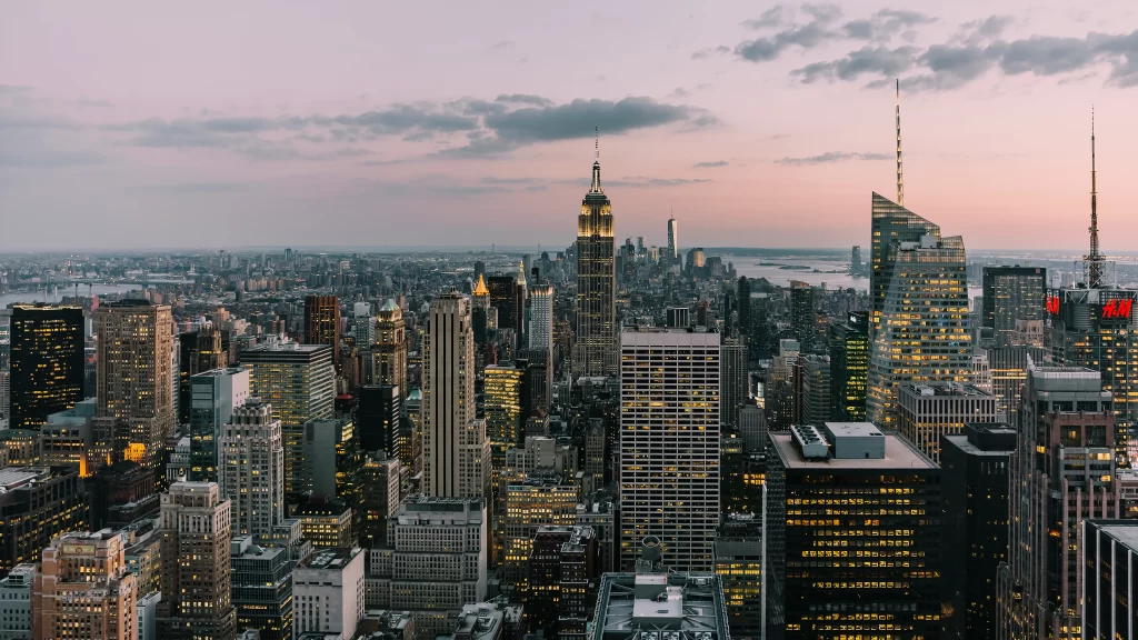 Cityscape Skyscrapers Sunset Urban Buildings Skyline