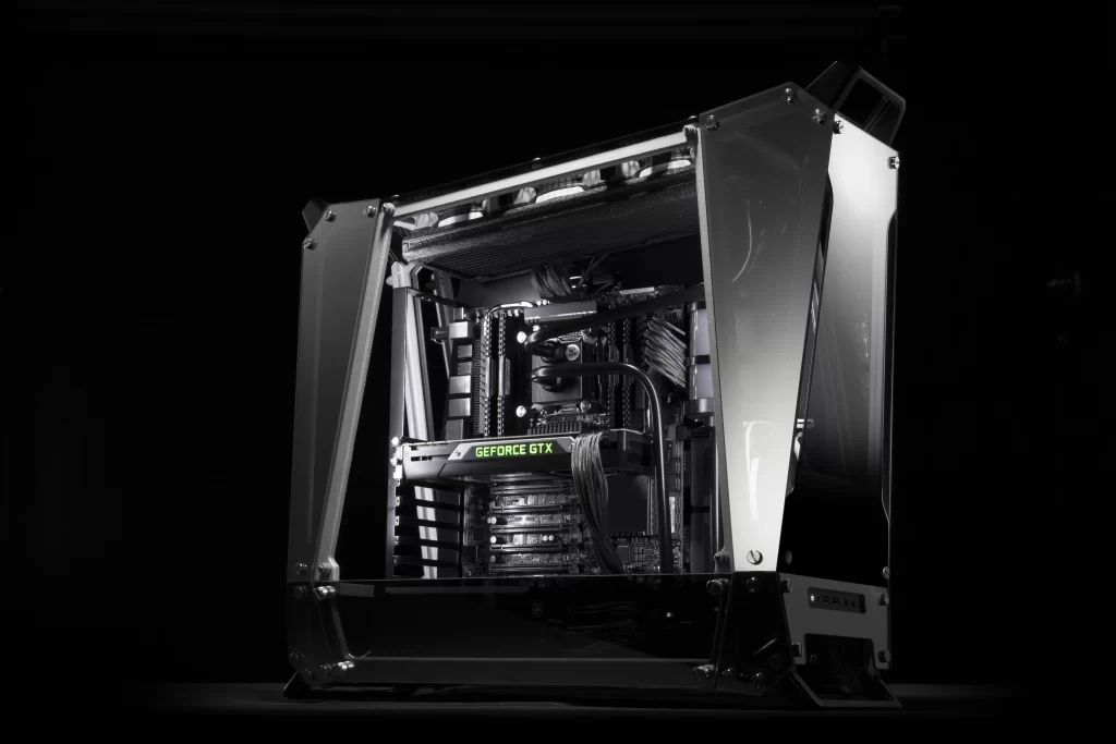 Computer case GeForce GTX gaming PC hardware cooling system LED lighting