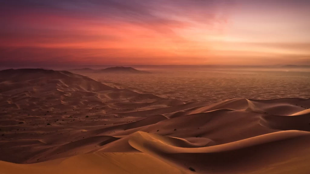 Desert sunset sand dunes sky landscape colors