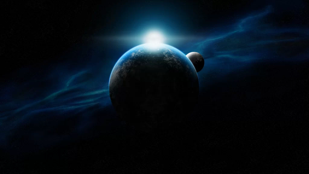 Earth moon sunrise space cosmos celestial orbit universe