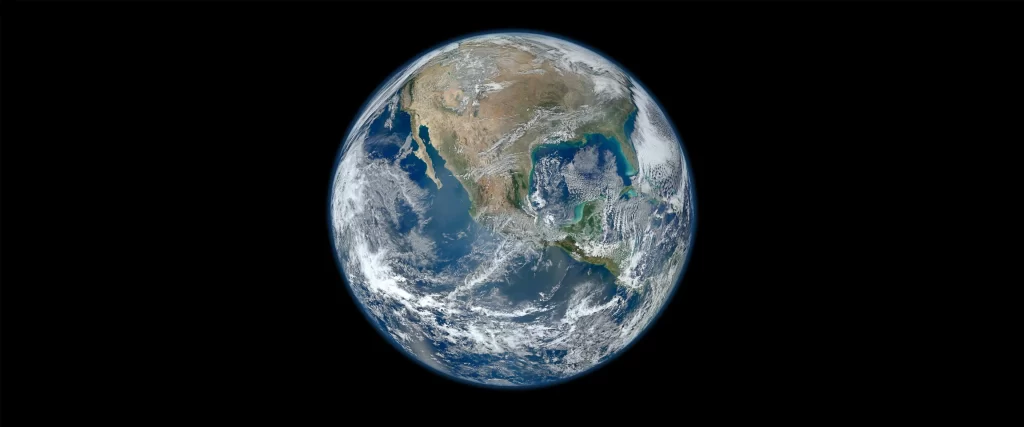 Earth Space Satellite Continents Oceans Clouds