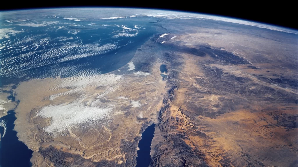 Earth space satellite desert clouds landscape geography environment