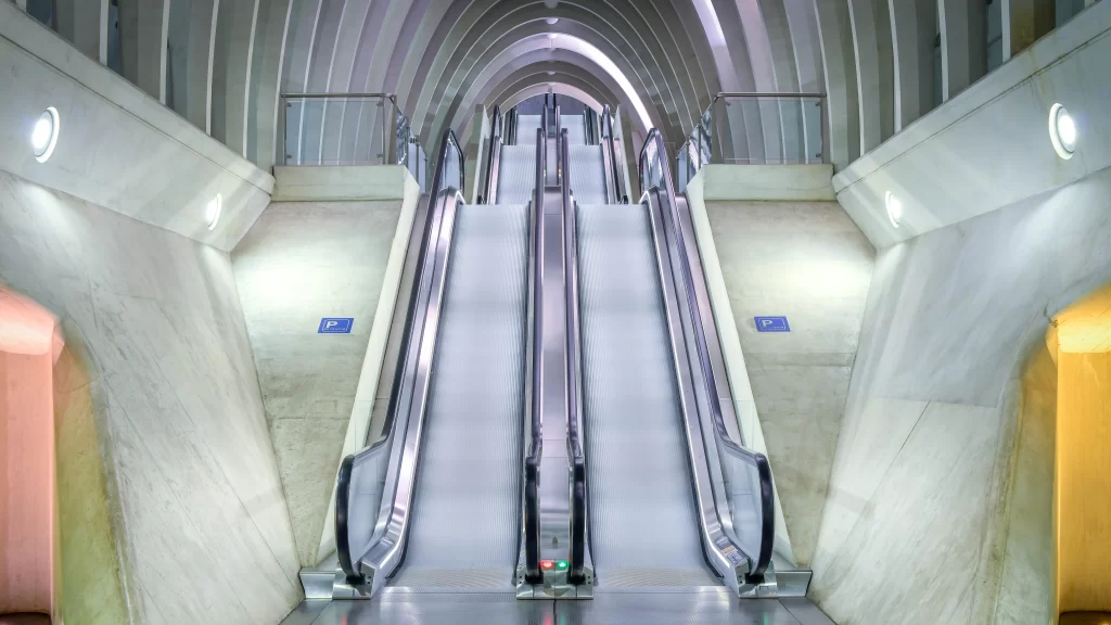 Escalator Modern Architecture Underground Symmetrical Design