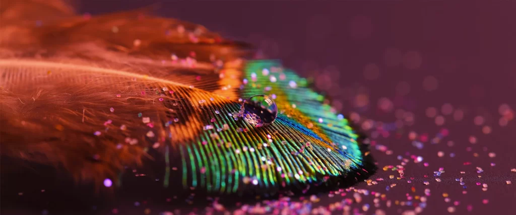 Feather Water Droplet Glitter Iridescent Colorful Texture