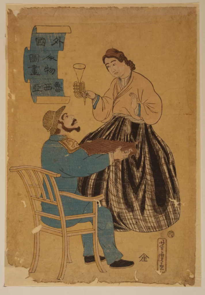 Foreigners Musical Instruments Traditional Clothing Cultural Exchange Historical Scene