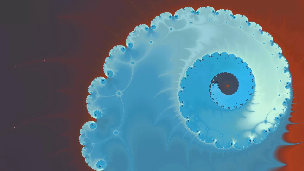 Fractal spiral blue red abstract digital