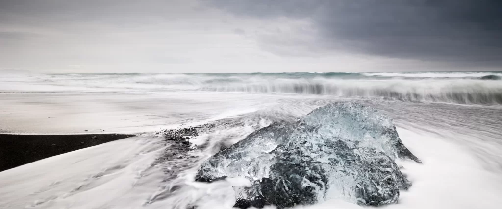 Ice Ocean Waves Clouds Beach Nature