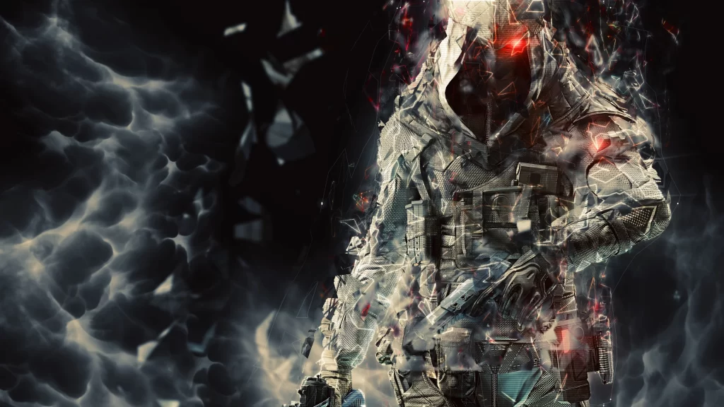 KEYWORDS futuristic armor weapon dark intense dynamic action energy